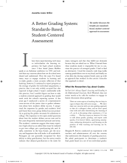 Standards- Based, Student- Centered Assessment