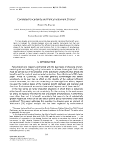 Correlated Uncertainty and Policy Instrument Choice