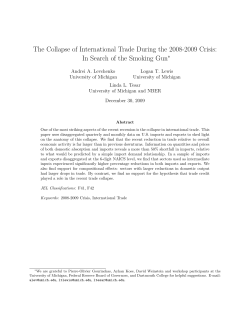 The Collapse of International Trade During the 2008-2009 Crisis