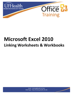 Microsoft Excel 2010 - UF Health Information Technology Training
