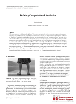 Computational Aesthetics