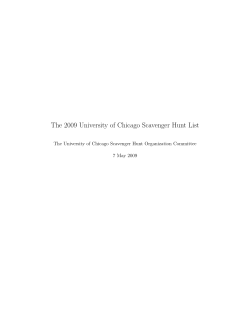 The 2009 University of Chicago Scavenger Hunt List