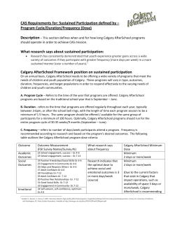 CAS Requirements for: Sustained Participation defined by