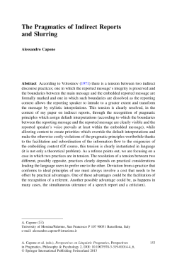 The Pragmatics of Indirect Reports and Slurring