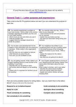 General Task 1 &ndash; Letter purpose and expressions