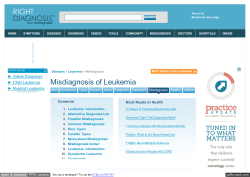 Misdiagnosis of Leukemia - RightDiagnosis.com