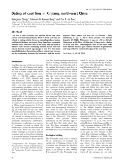 Dating of coal fires in Xinjiang, north