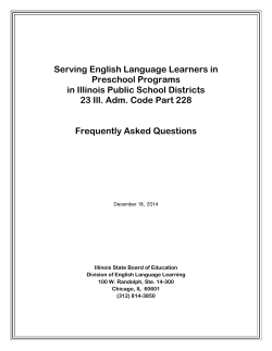 Serving English Language Learners in Preschool Programs in