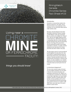 Living Near a Chromite Mine or Ferrochrome