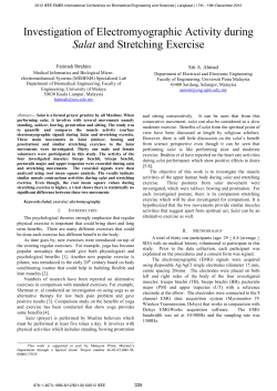 Investigation of Electromyographic Activity during Salat and