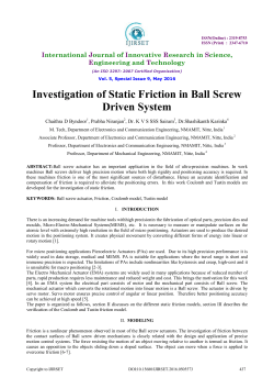 Investigation of Static Friction in Ball Screw Driven System
