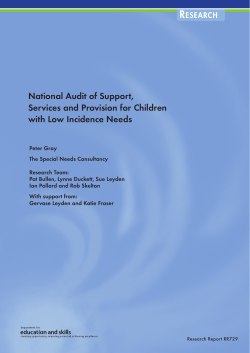 National Audit of Support, Services and Provision for Children with