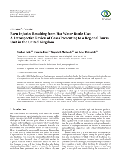 Burn Injuries Resulting from Hot Water Bottle Use: A Retrospective