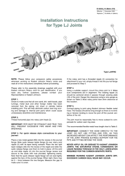 Installation Instructions for Type LJ Joints