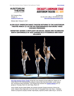 Alvin Ailey American Dance Theater Returns to the Auditorium