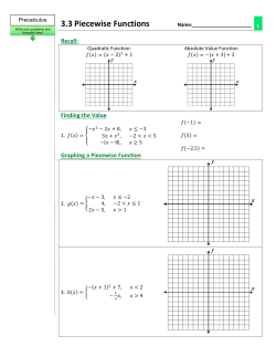 3.3 Piecewise Functions - Pre