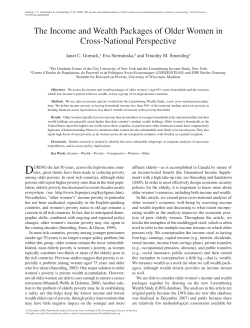 The Income and Wealth Packages of Older Women in Cross