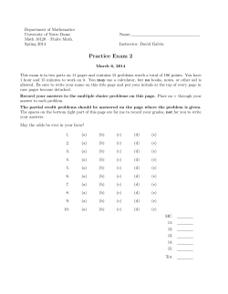 Practice Exam 2 - University of Notre Dame