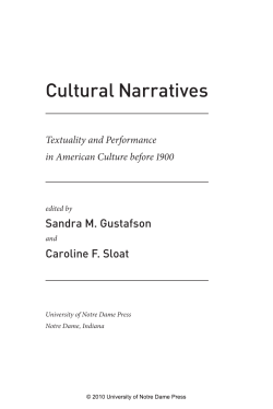 Cultural Narratives - University of Notre Dame