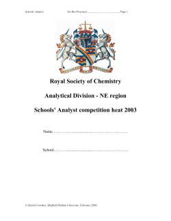 North East Region 2003 - Royal Society of Chemistry