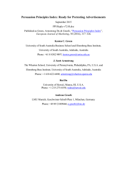 Persuasion Principles Index: Ready for Pretesting Advertisements
