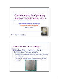 Considerations for Operating Pressure Vessels Below