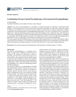 Contributions Person-Centred Psychotherapy to Personcentred