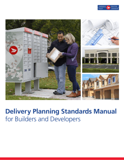 Delivery Planning Standards Manual for Builders and