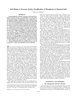 Soil Mixing to Decrease Surface Stratification of Phosphorus in