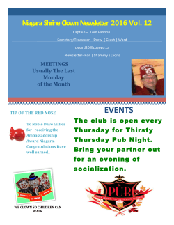 Clown Newsletter - Niagara Shrine Club