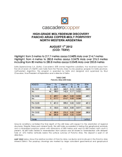high-grade molybdenum discovery pancho arias copper