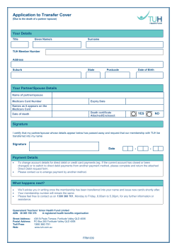 Application to Transfer Cover