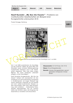 Hanif Kureishi: &bdquo;My Son the Fanatic&rdquo; &ndash; Probleme von multikulturellen