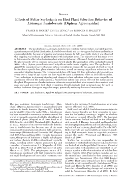 Effects of Foliar Surfactants on Host Plant Selection Behavior of