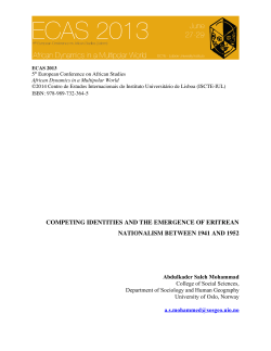 competing identities and the emergence of eritrean nationalism