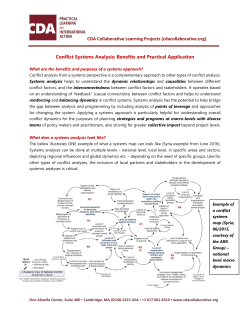 Conflict Systems Analysis