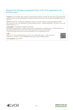 Statement by the Saar Communist Party on the Paris Agreement (26