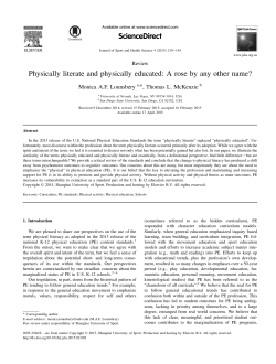 Physically literate and physically educated
