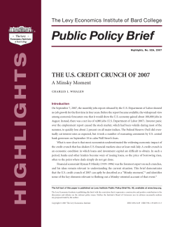 Highlights - Levy Economics Institute of Bard College