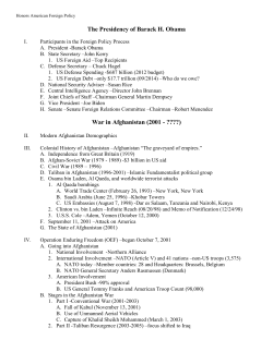 The Presidency of Barack H. Obama War in Afghanistan (2001