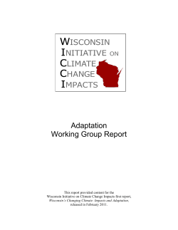 Adaptation Working Group Report - Wisconsin Initiative on Climate
