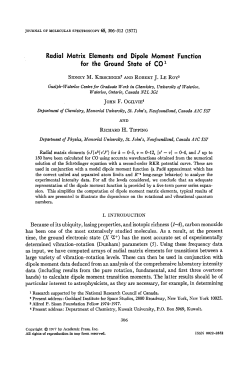 Radial Matrix Elements and Dipole Moment Function for the Ground