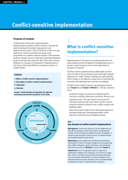 Conflict-sensitive implementation