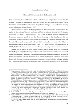 Michaela Freemanov&aacute;, Prag Johann Adolf Hasse`s