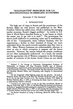 "Sullivan-Type" Principles for US Multinationals in