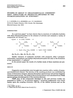 285 STUDIES IN GROUP IV ORGANOMETALLLC CHEMISTRY