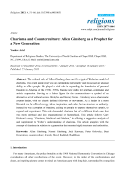 Charisma and Counterculture: Allen Ginsberg as a Prophet for a
