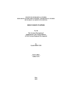 the german mezzogiorno - Discussion Papers