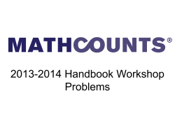 2012-2013 Handbook Workshop Problems