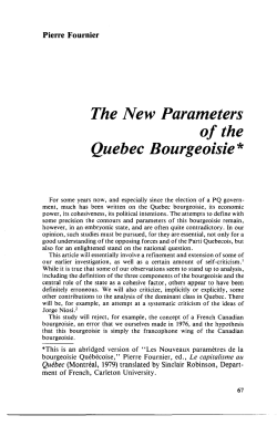 The New Parameters of the Quebec Bourgeoisie